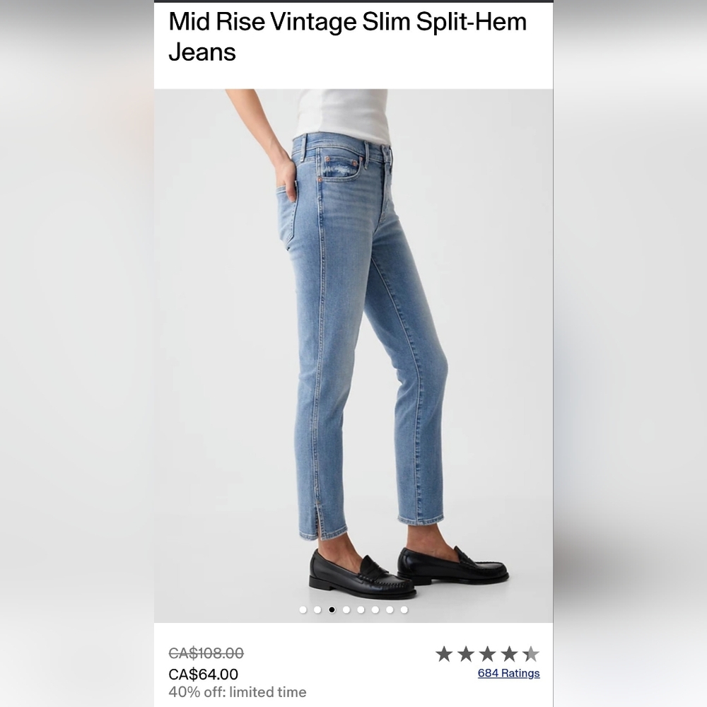 Gap Jean Size 12 Tall - NWT